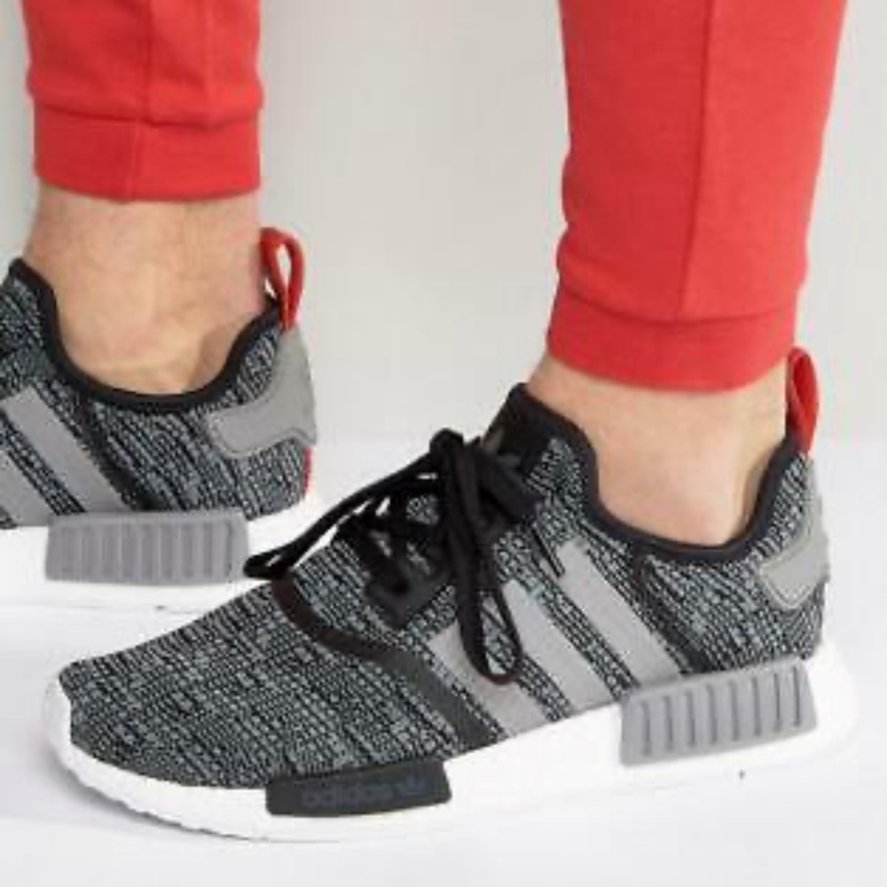ADIDAS NMD R1 GLITCH CAMO RUNNING SHOES BLACK GREY BB2884 MENS SIZE 10
